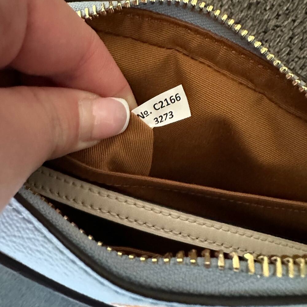 Coach Light Blue and Orange Citrus Print Tote - Picture 2 of 2